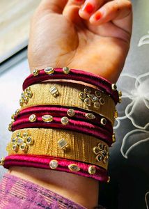 Silk Thread Bangles - Set of 4