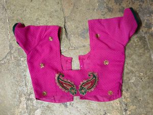 Pink Embroidered Sari