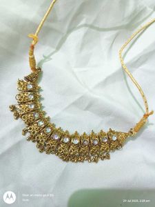 gold & stone ethnic choker necklace pendant