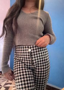 Gingham Print Pants From ZARA