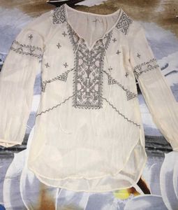 Embroidered Peasant Top