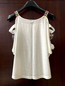Batwing Cold Shoulder Tape Top