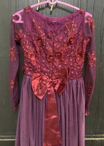 Elegant Purple Floral Gown