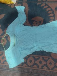 Teal Flowy Kurti
