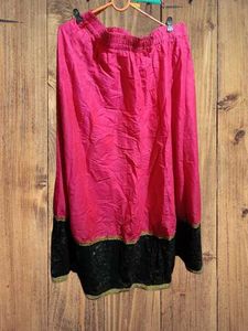 Pink & Black Lace Trim Skirt
