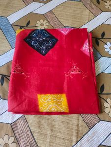 Red Bandhani Saree
