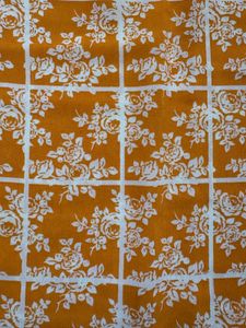 Zink Orange Floral Ruffle Top