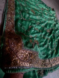 Emerald Green Embellished Saree