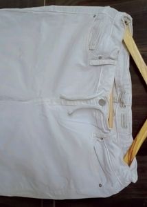 CK WHITE MOM FIT PANT