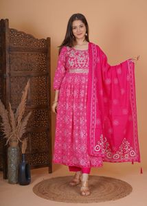 Pink Embroidered Anarkali Suit