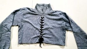 Grunge Grey Turtleneck Crop top (Branded)