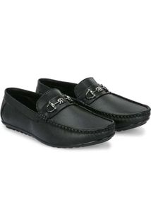 Black Buckle Loafers - Classic Style