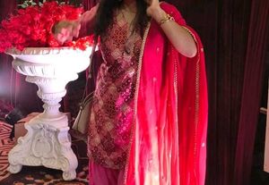 Pink Printed Salwar Suit