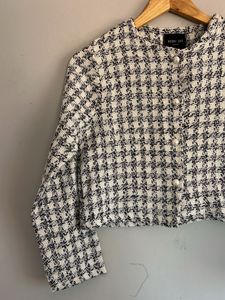 Houndstooth Cropped Jacket