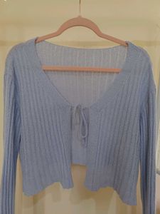 Light Blue Tie Knot Cardigan