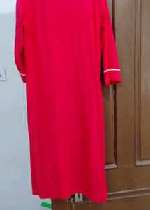 Red Embroidered Kurta With Pants