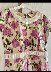 Floral Mirror Work Long Dress