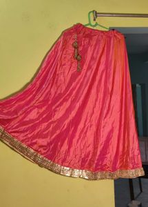 Gorgeous pink satin lehenga