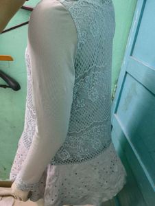 Embellished Laced Grey Dress