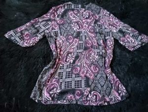 Y2k Checkered Paisley Mesh Embroided Kurti