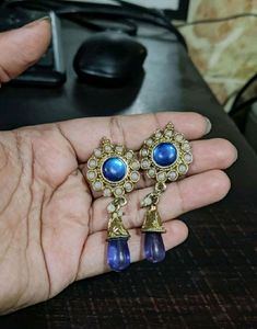 Traditional Earrings Blue Colour