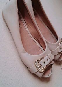 Dhalia Peep-Toe Flats with Buckle