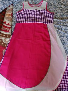 Purple And Pink sleevless Kurta