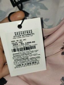 Pink Floral One Strap Top New Bust 30/32 Xs