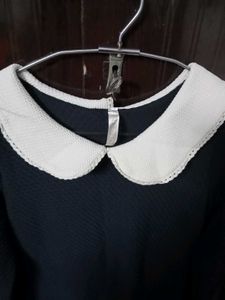 Navy Blue Colour Straight Midi