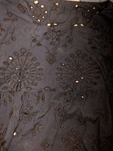 Blue Top With Cut work And Embroidery