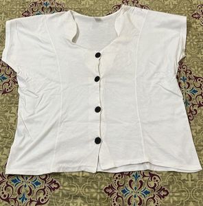White Button-Up Top