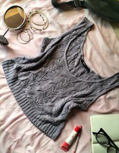 Knit Tank Top - lavender grey