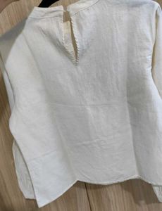 Zara Off White Embellished Top