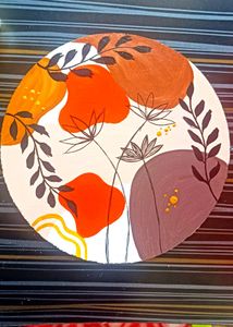 Boho Painting On 5 ×5 Inch Diameter Base