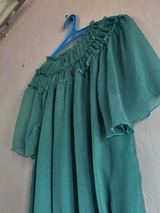 Green Sheer Chiffon Blouse
