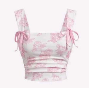 Floral Tie Strap Tank Top