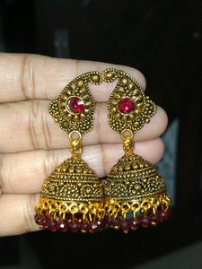 Antique Gold Jhumka Earrings
