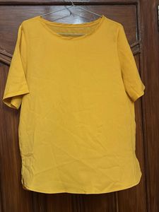 Mustard Yellow Short Sleeve Tunic Top