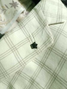 LOUIS PHILIPPE Men Cream Check Formal Blazer