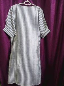 Striped Embroidered Dress