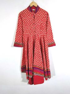 Red Printed Kurta Set (Women&#39;s)