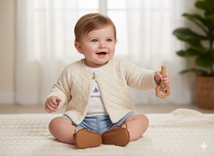 Adorable Baby Girl&#39;s Quilted Cardigan
