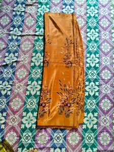 Orange Floral Saree
