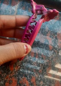 Plastic Pink Banana Claw Clip Zinc