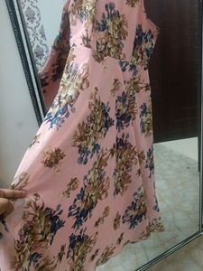 Peach Floral Dress