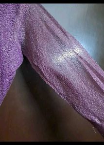 Purple Net Gown With Jacket
