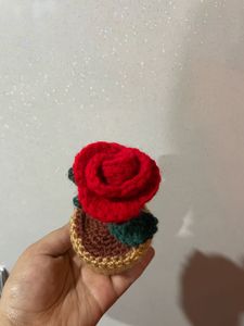 Crochet Potted Rose