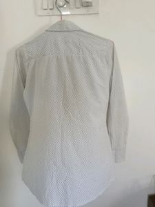 Max Full Sleeves White Shirt With Polka Dots