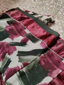 maroon and green saree