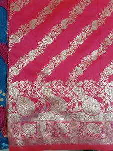 Pink & Gold Banarasi Silk Saree
